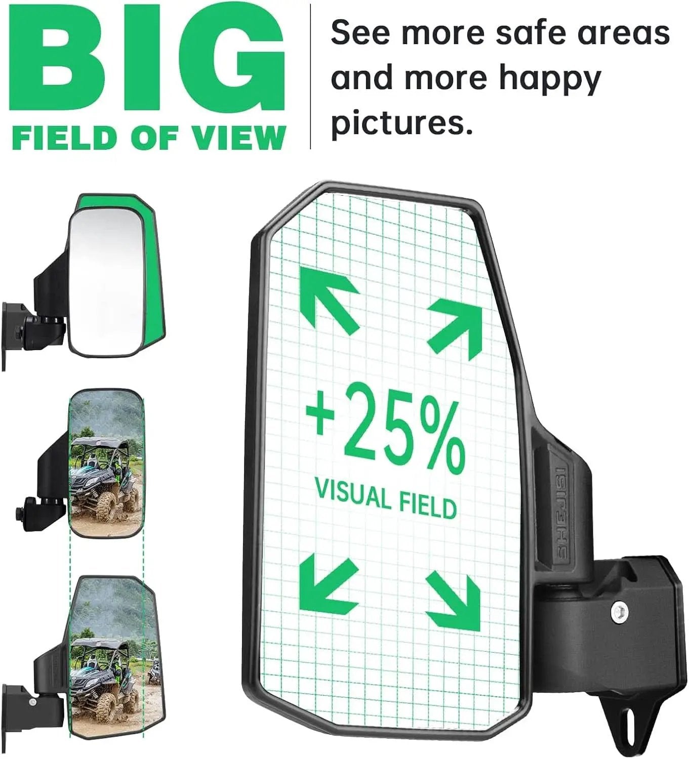 Defender Side Mirrors With Spring Back For Can Am Defender from PriceLows™