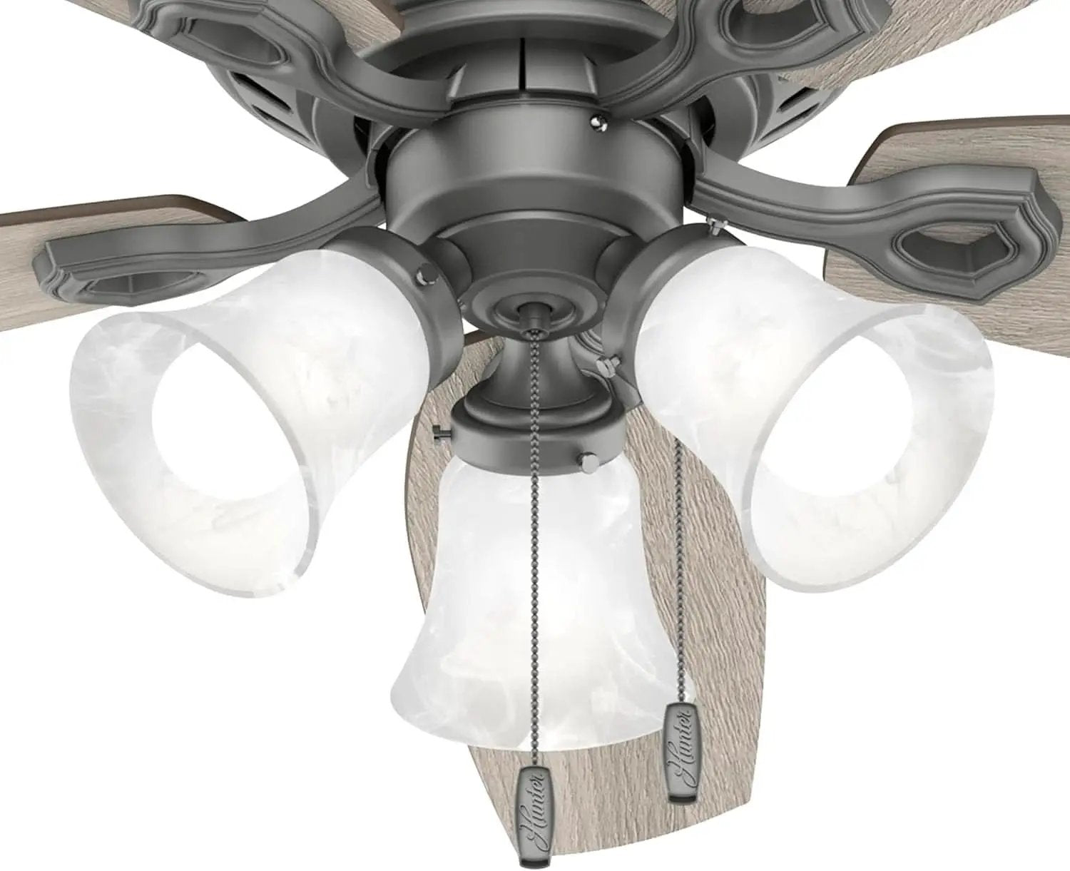 52 Inch Matte Silver LED Ceiling Fan With Integrated Light from PriceLows™