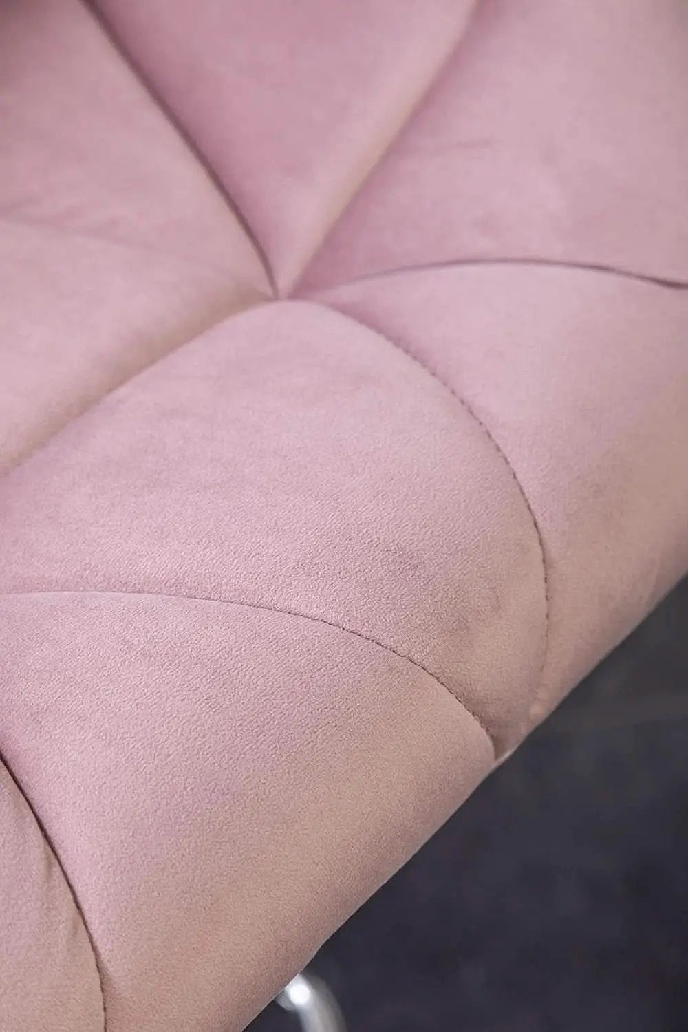 Breni Velvet Diamond Tufted Swivel Bar Stool Set Of 2 Mauve from PriceLows™