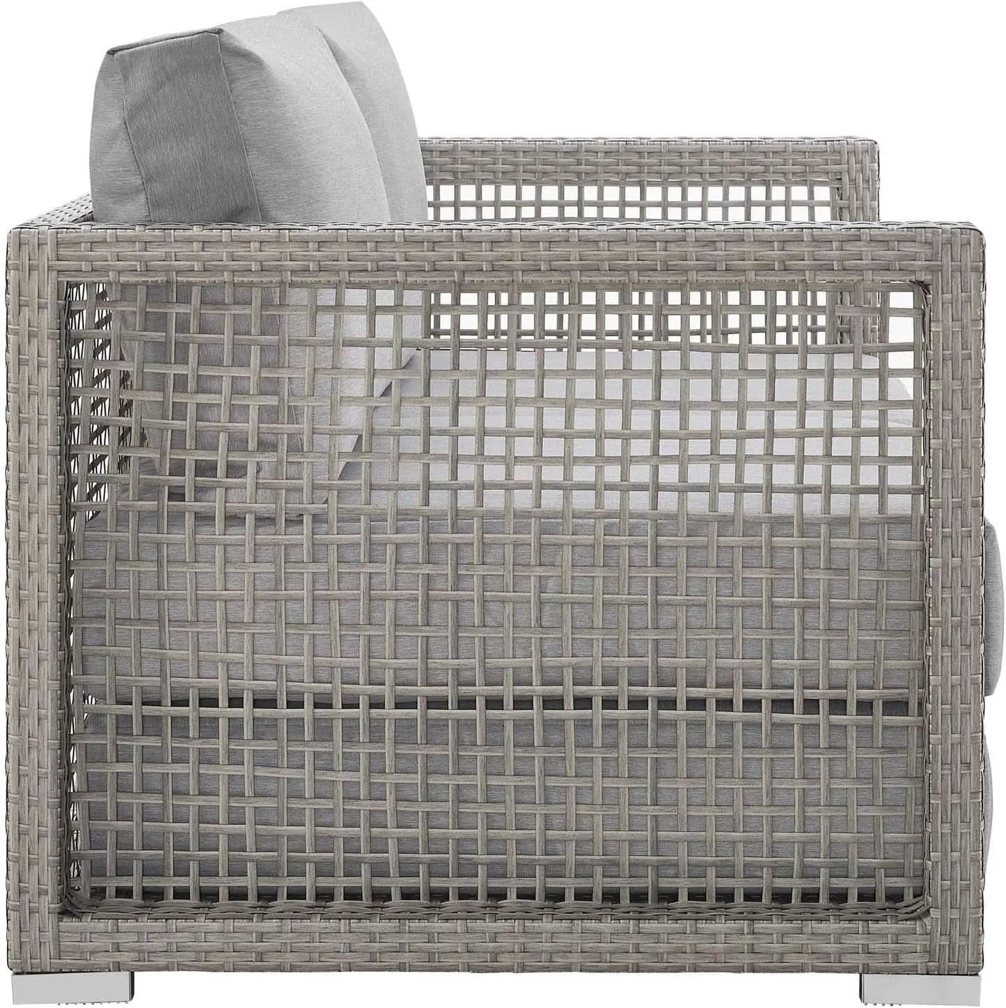 Modern Gray Wicker Rattan Loveseat for Outdoor Spaces from PriceLows™