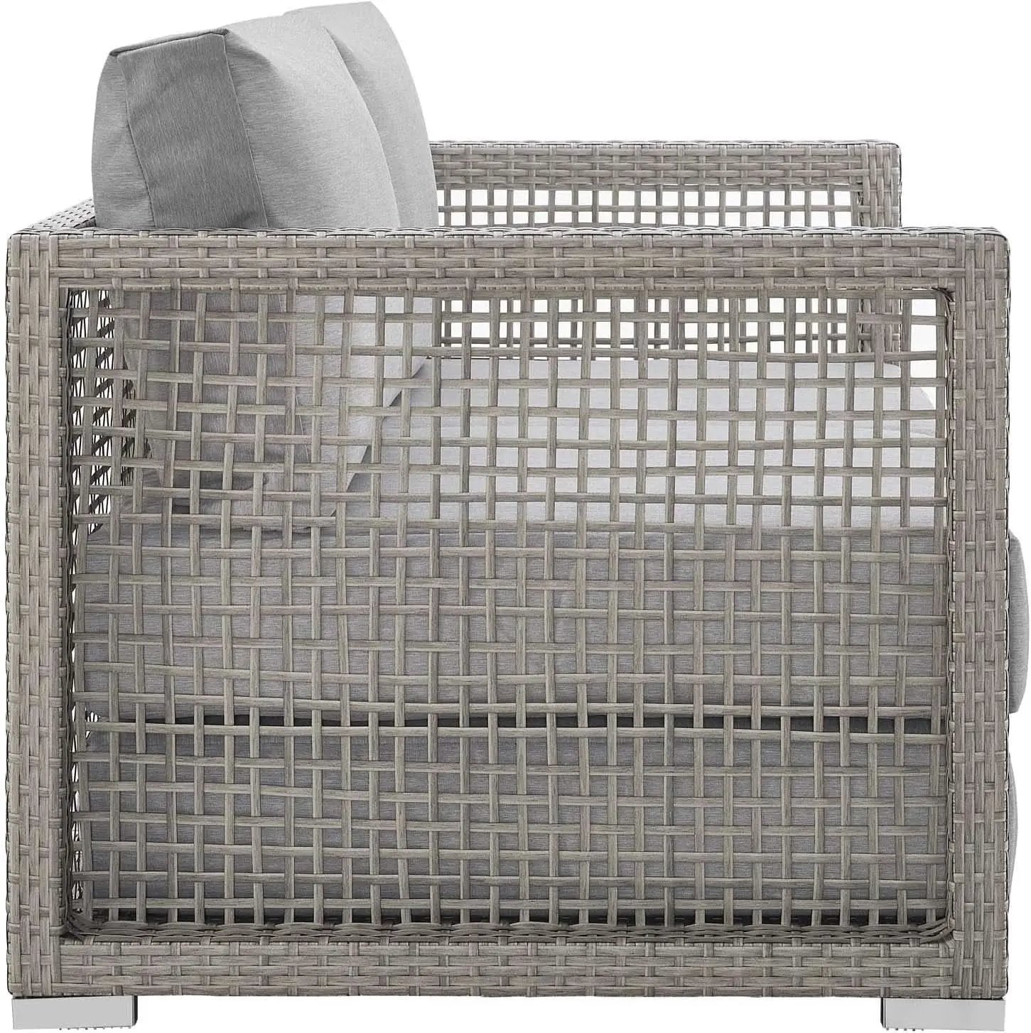Modern Gray Wicker Rattan Loveseat for Outdoor Spaces from PriceLows™