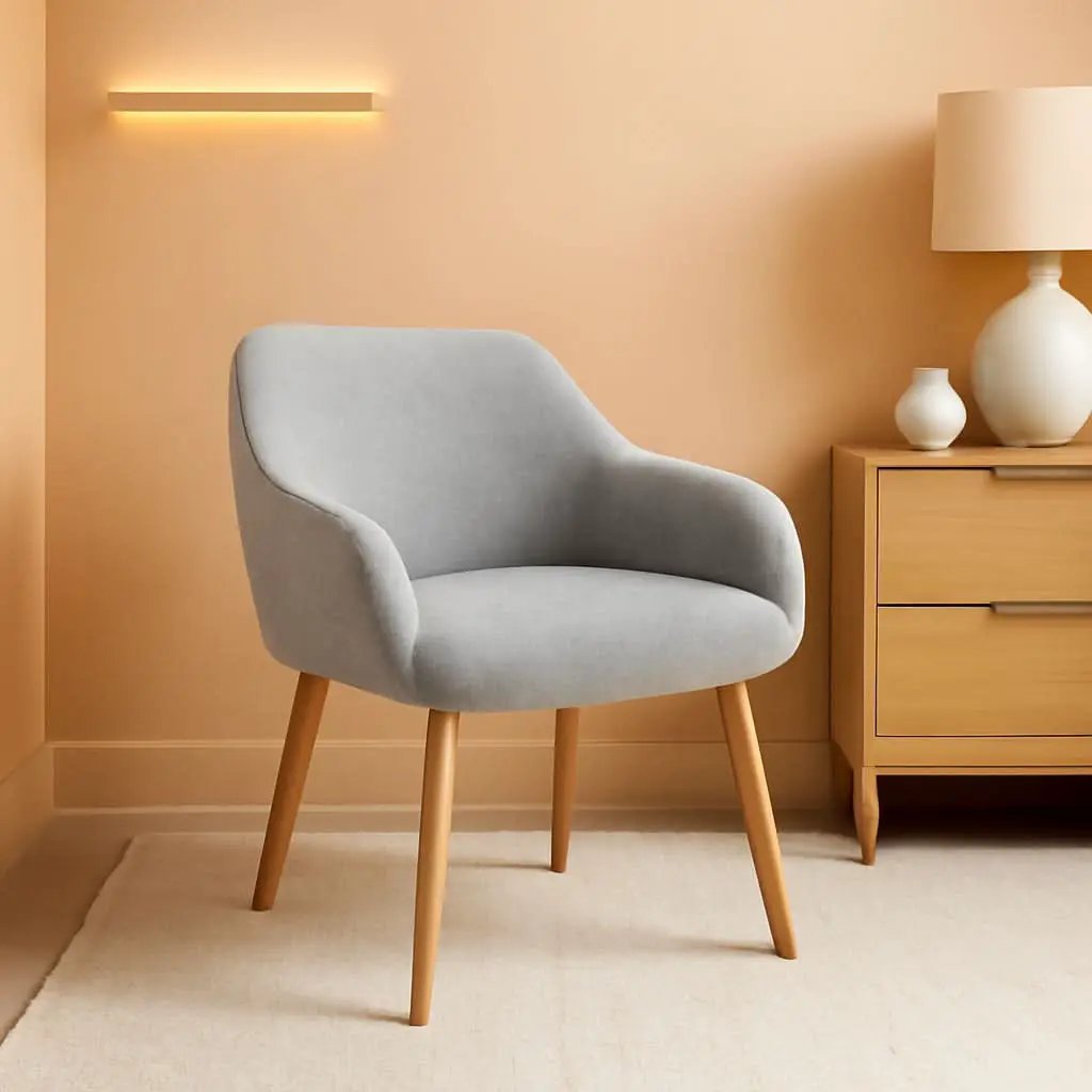 Mid Century Modern Upholstered Accent Chair Gray No Wheels from PriceLows™