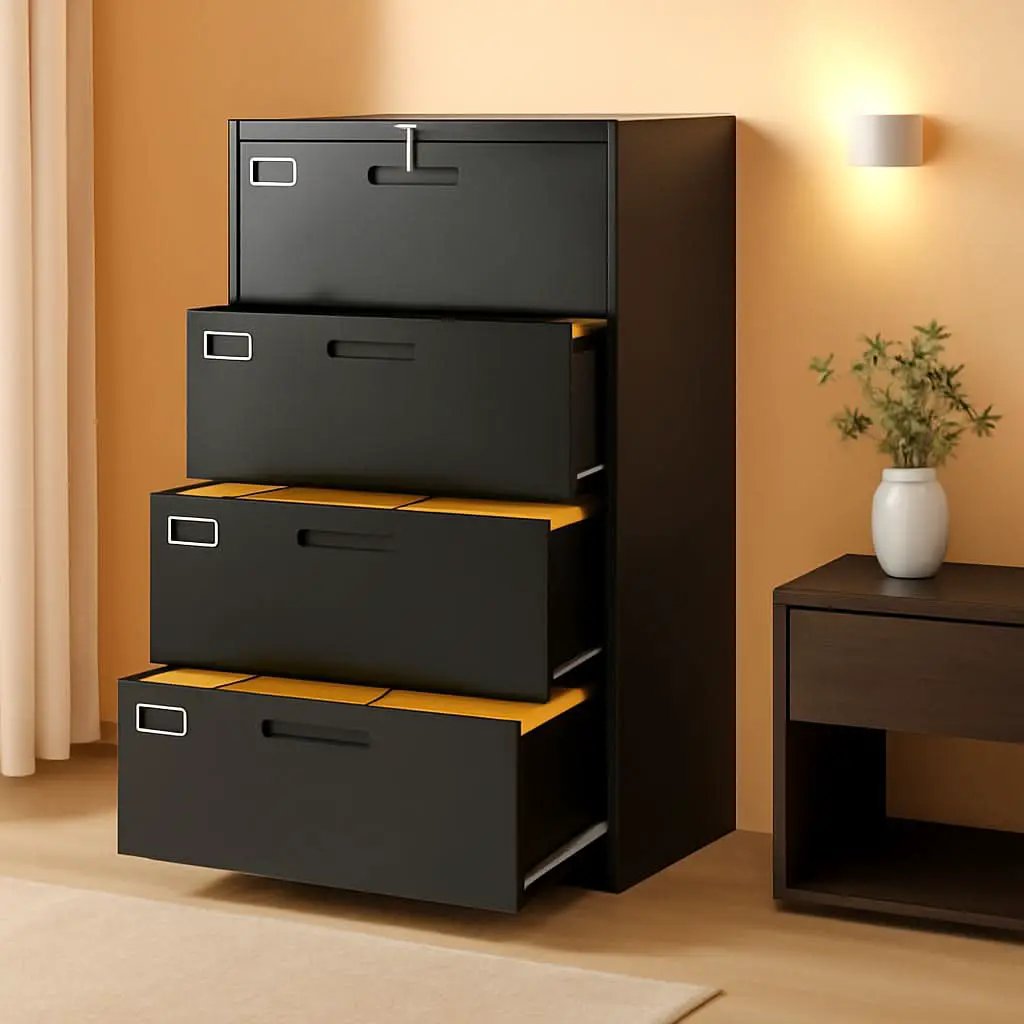 5 Drawer Lateral File Cabinet Lockable Metal Office Storage from PriceLows™