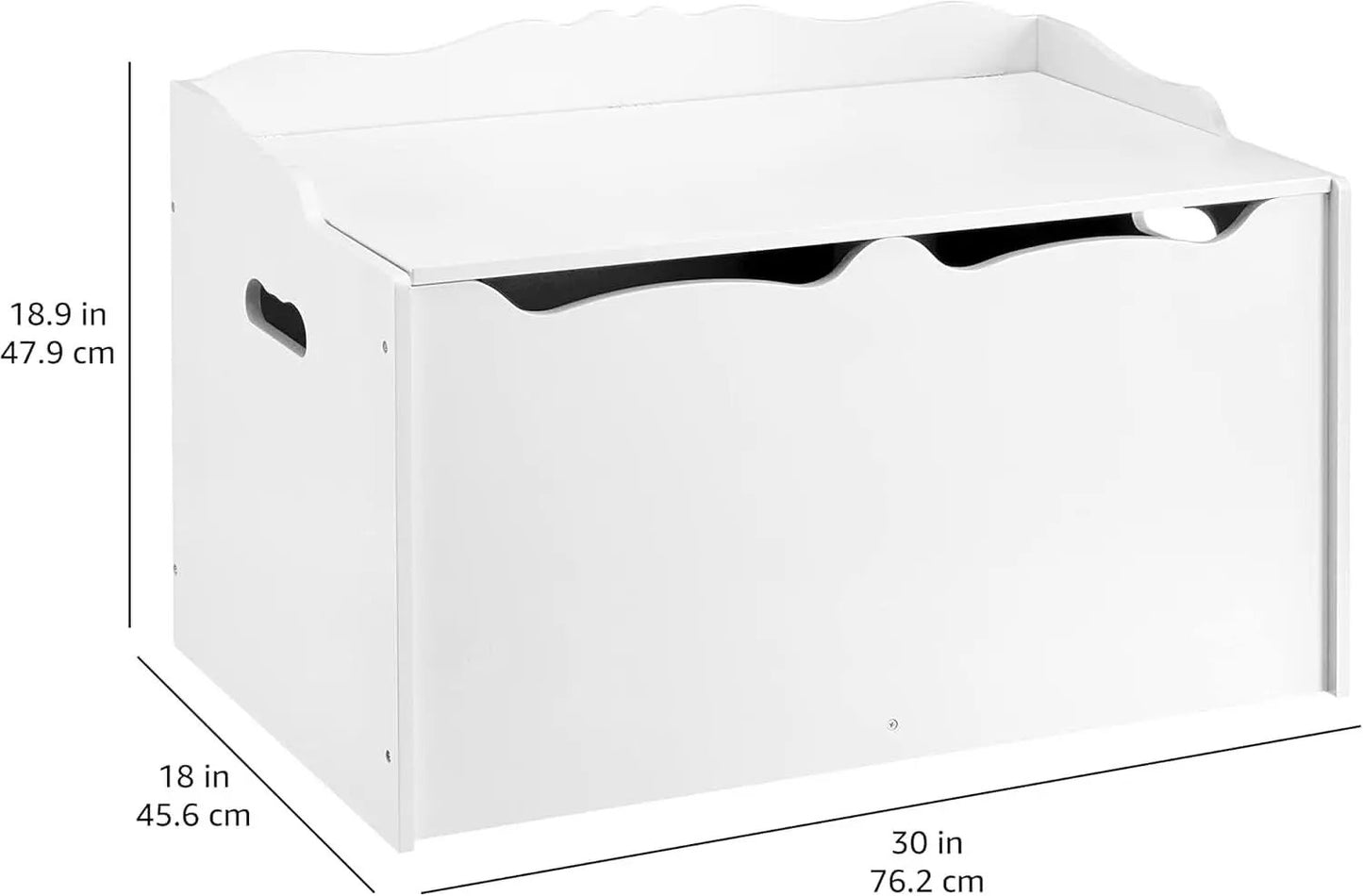 Wooden Toy Box Chest White 30x18x19 StorageSolution from PriceLows™