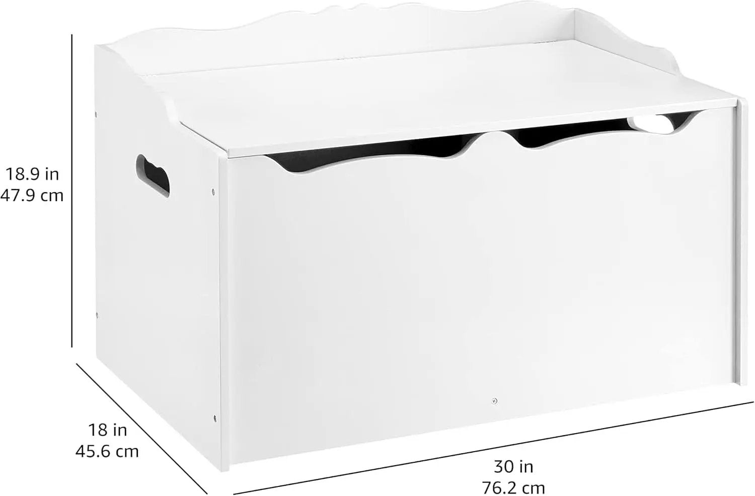 Wooden Toy Box Chest White 30x18x19 StorageSolution from PriceLows™