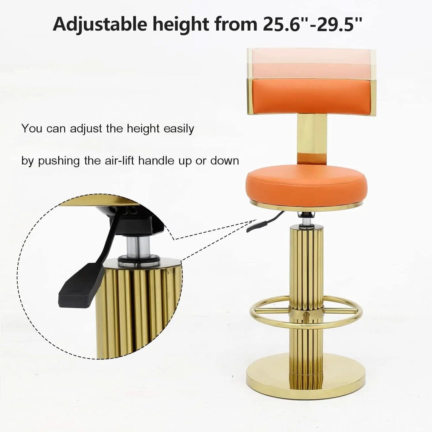 Modern Adjustable Counter Height Bar Stools with Back from PriceLows™