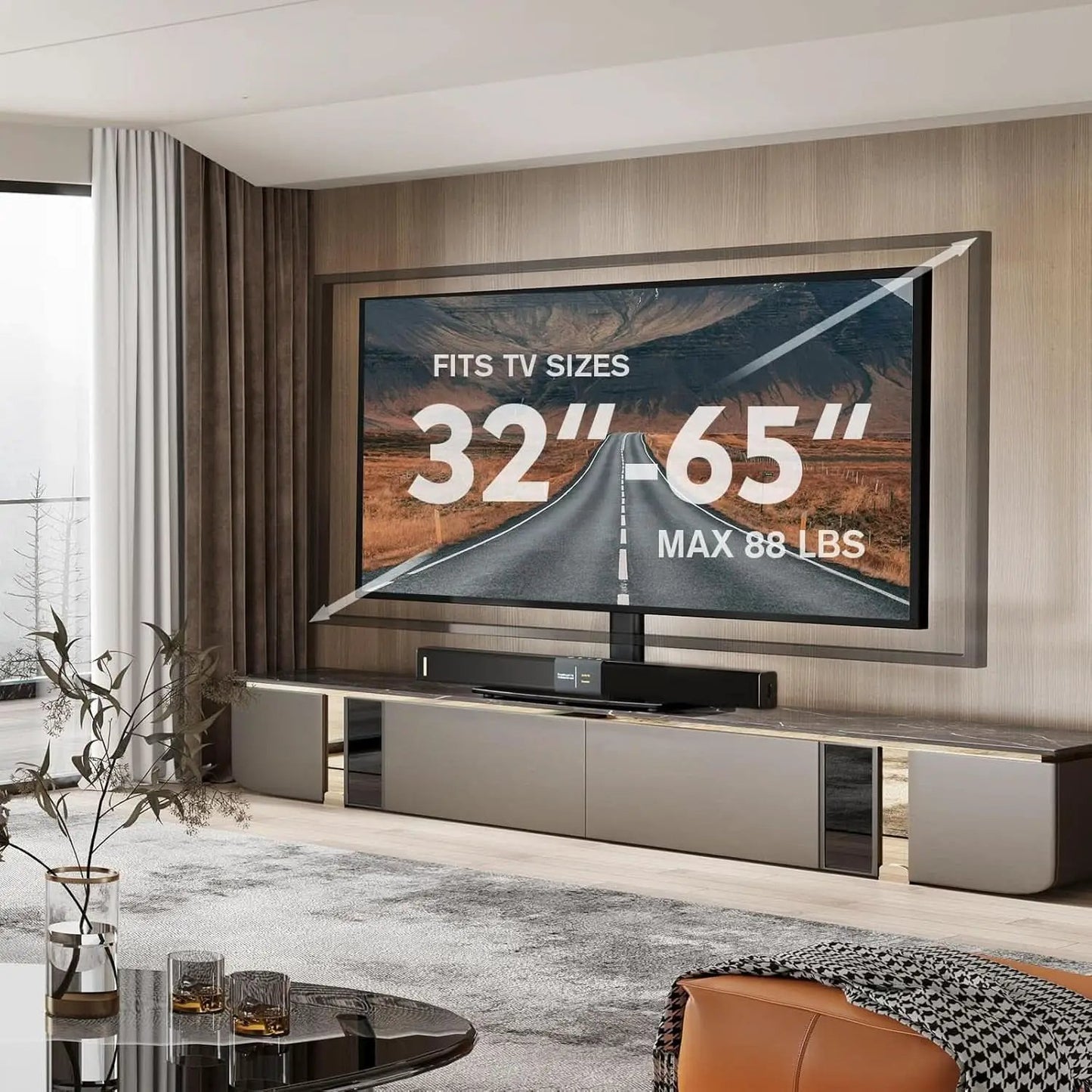 Universal Swivel TV Stand For 32 To 65 Inch TVs With 80 Degree Swivel from PriceLows™