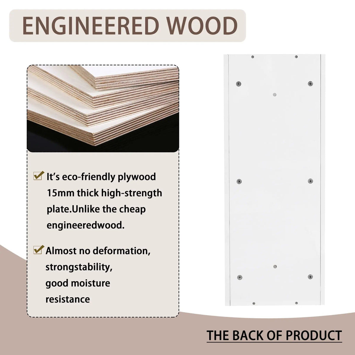 Bathroom Wall Mounted Storage Rack With Float Mounting Design Wall Shelf | 2 Pieces | Plywood | Bathroom