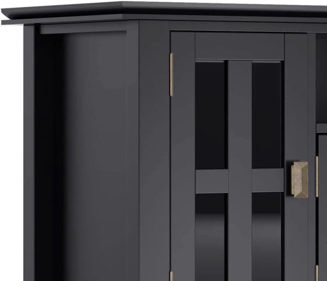 72 Inch Solid Wood TV Stand In Black For 80 Inch TVs from PriceLows™
