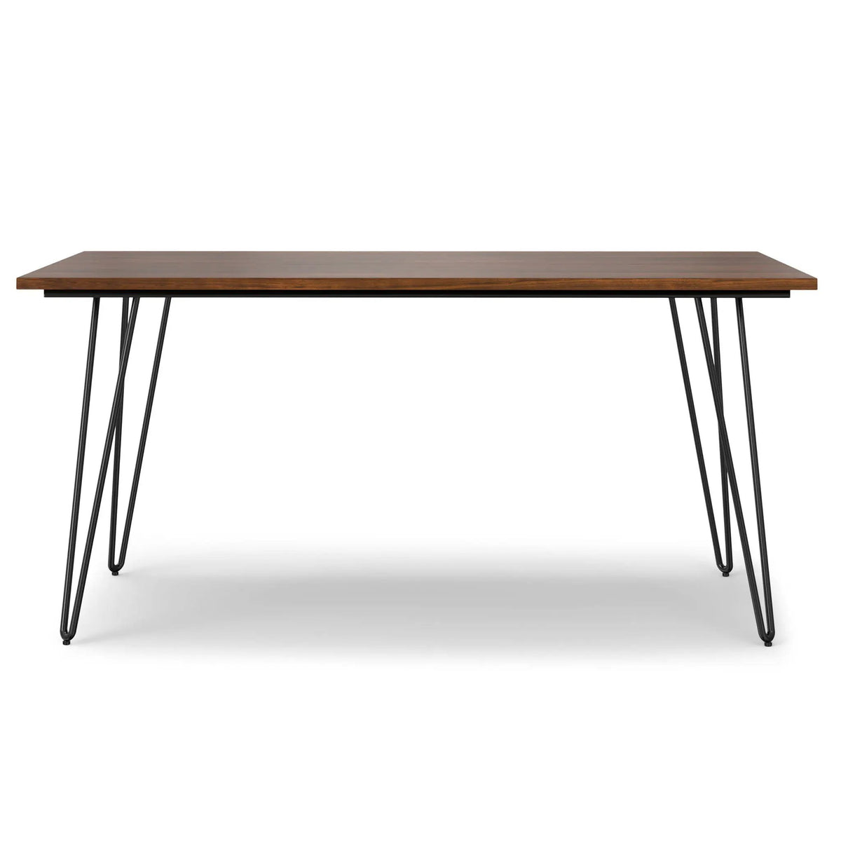 Hunter Dining Table | 66 Inch Width | Solid Mango Wood Top | Hairpin-Style Iron Base