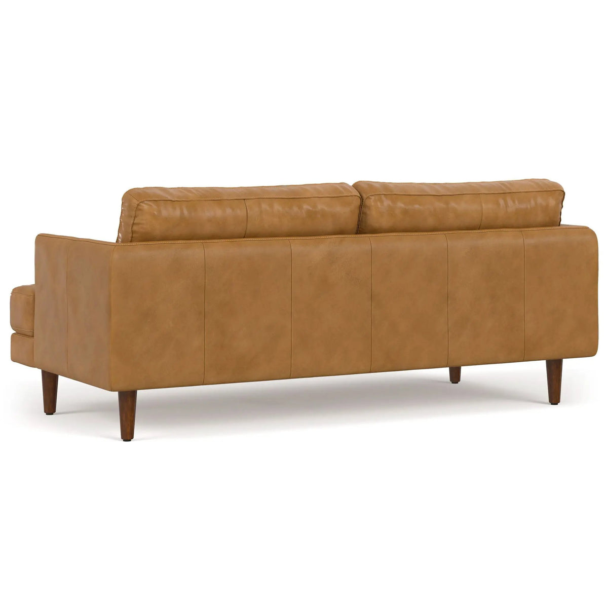 Livingston Upholstered Sofa | Genuine Aniline Leather | 7 Inch Thick Cushions | 76 Inch Length