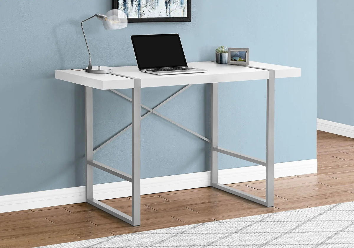 Industrial Computer Desk | 49 Inch Width | Robust Metal Legs | X-Shaped Support Bar
