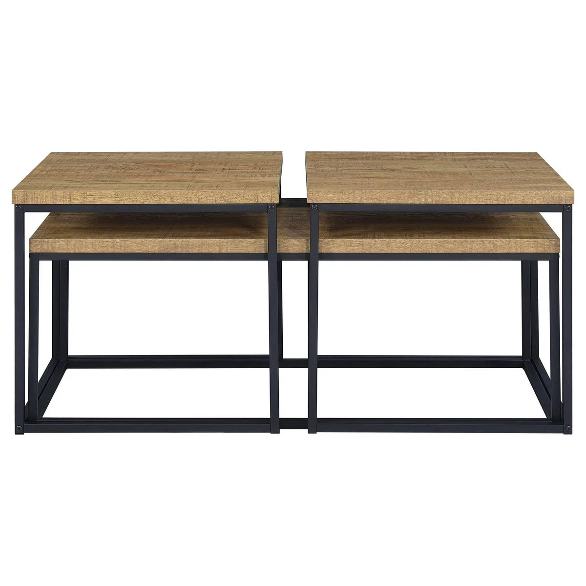 Straden 3-piece Engineered Wood Coffee Table Set Mango and | 3-Piece Set | Mango Wood & Metal | Black