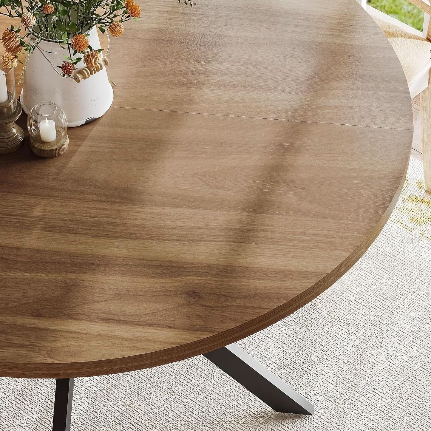 Walnut Dining Table For Four Farmhouse Kitchen Rustic from PriceLows™