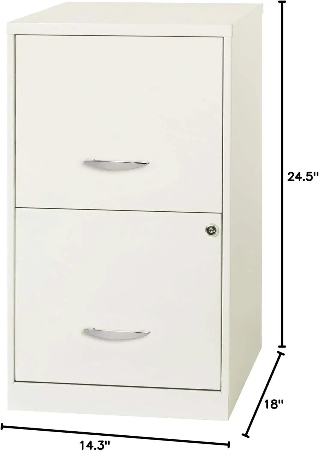 2-Drawer File Cabinet White 14.2 X 18 X 24.5 Inches Locking Drawers Steel Enamel from PriceLows™