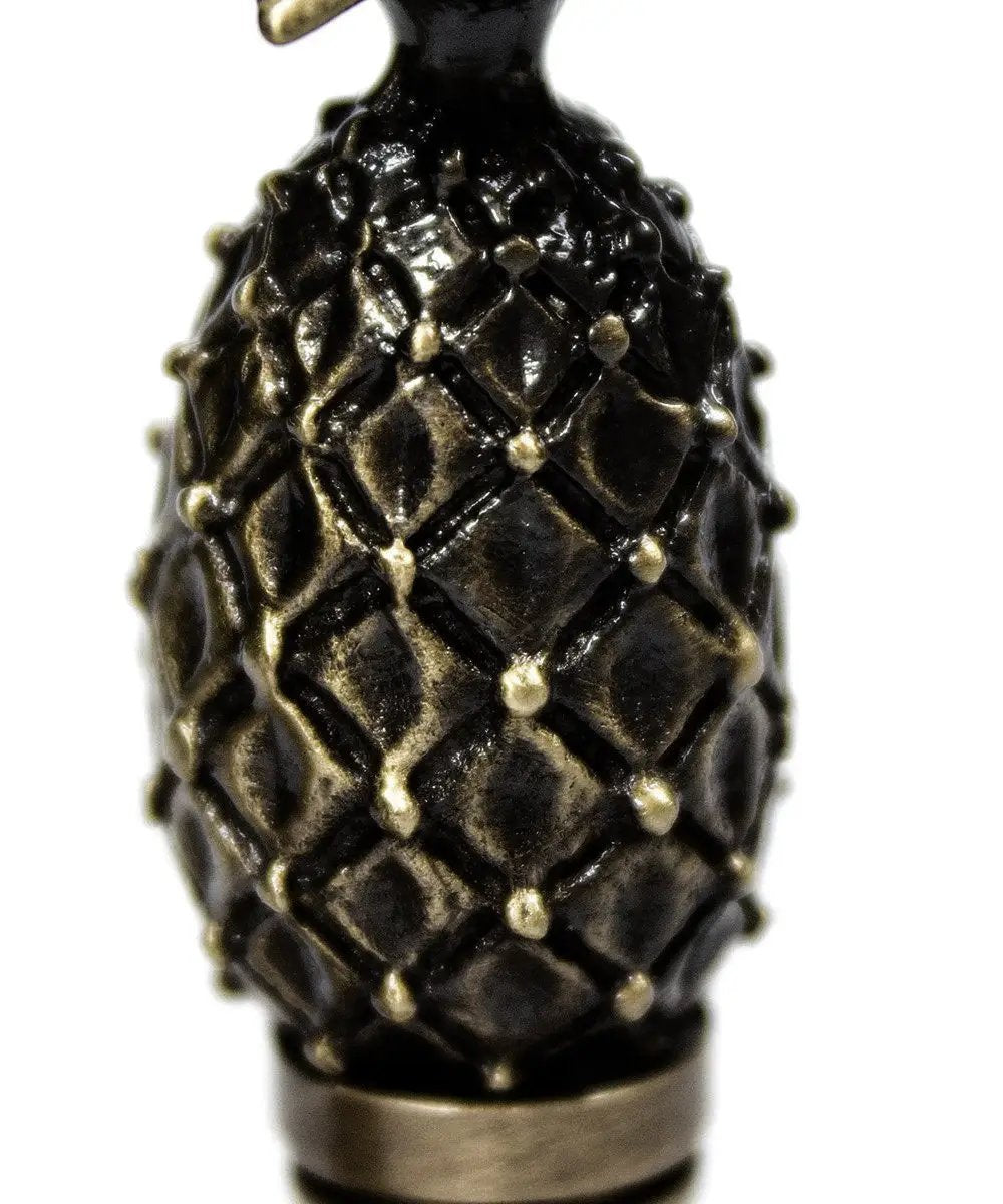 Tall Pineapple Lamp Finial | Antique Brass | Quarter Inch Thread | 2.5 Inch