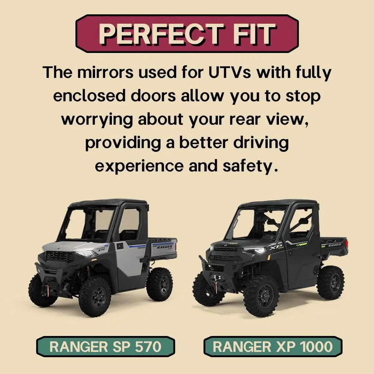 Ranger Door Mounted Side View Mirror With Spring Back from PriceLows™