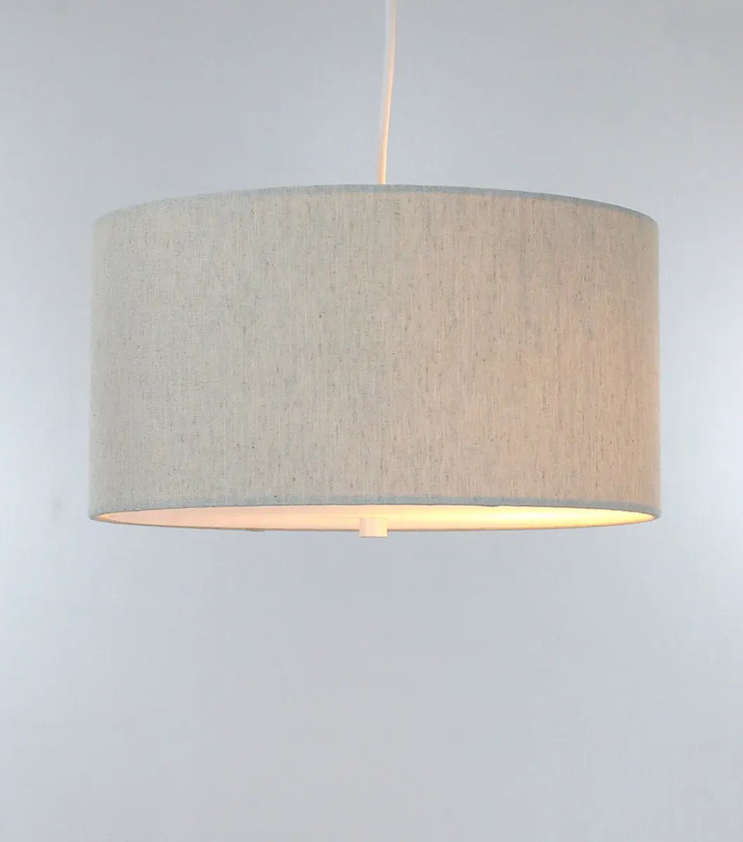 2 Light Swag Pendant | 14 Inch Width | Textured Oatmeal | White Cord