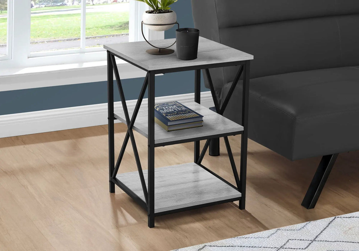 3-Tier Accent Table | Marble Look | Square Tabletop | Contemporary Side Table