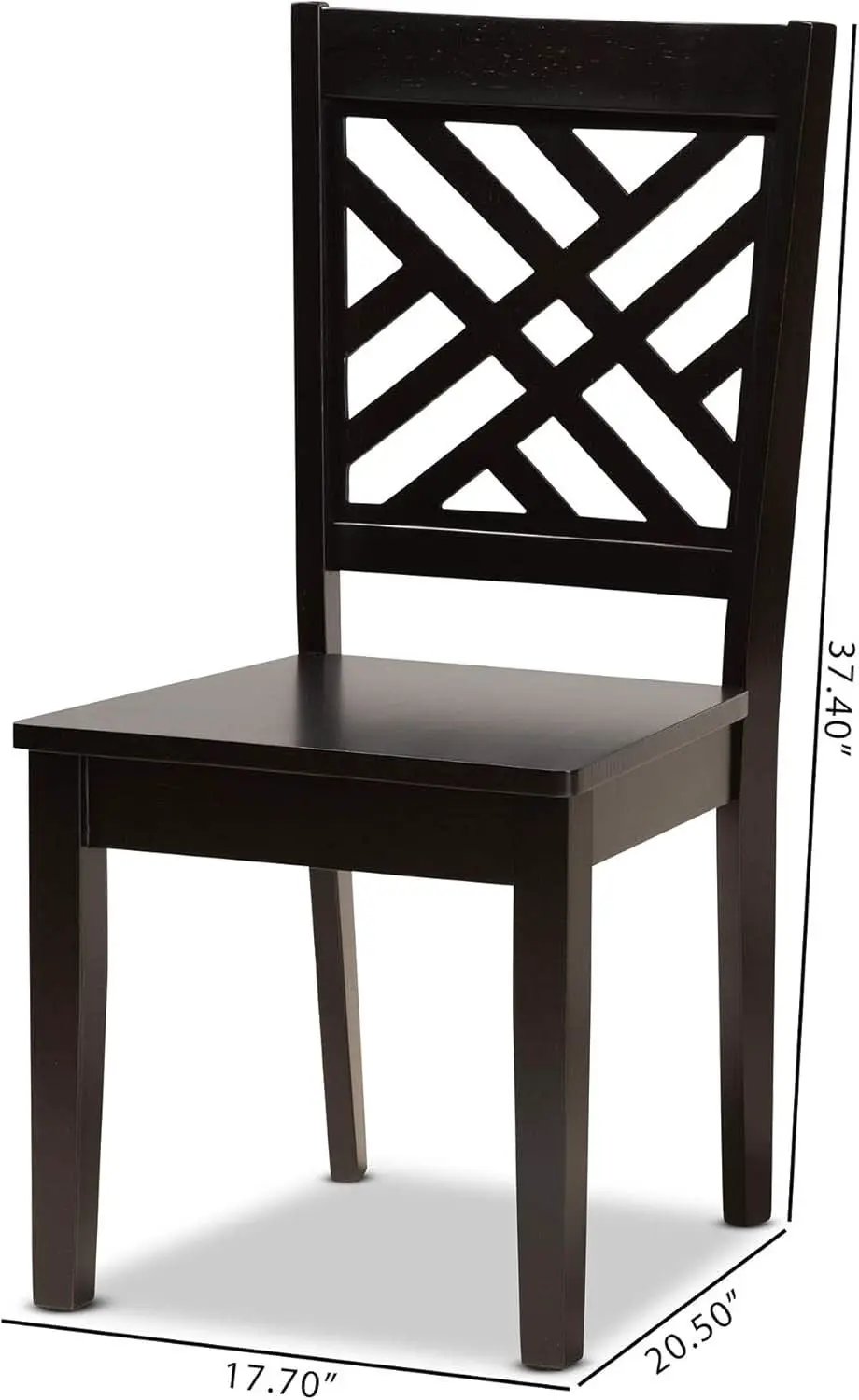Caron Dark Brown Wood Dining Chairs Set Two Piece Collection from PriceLows™