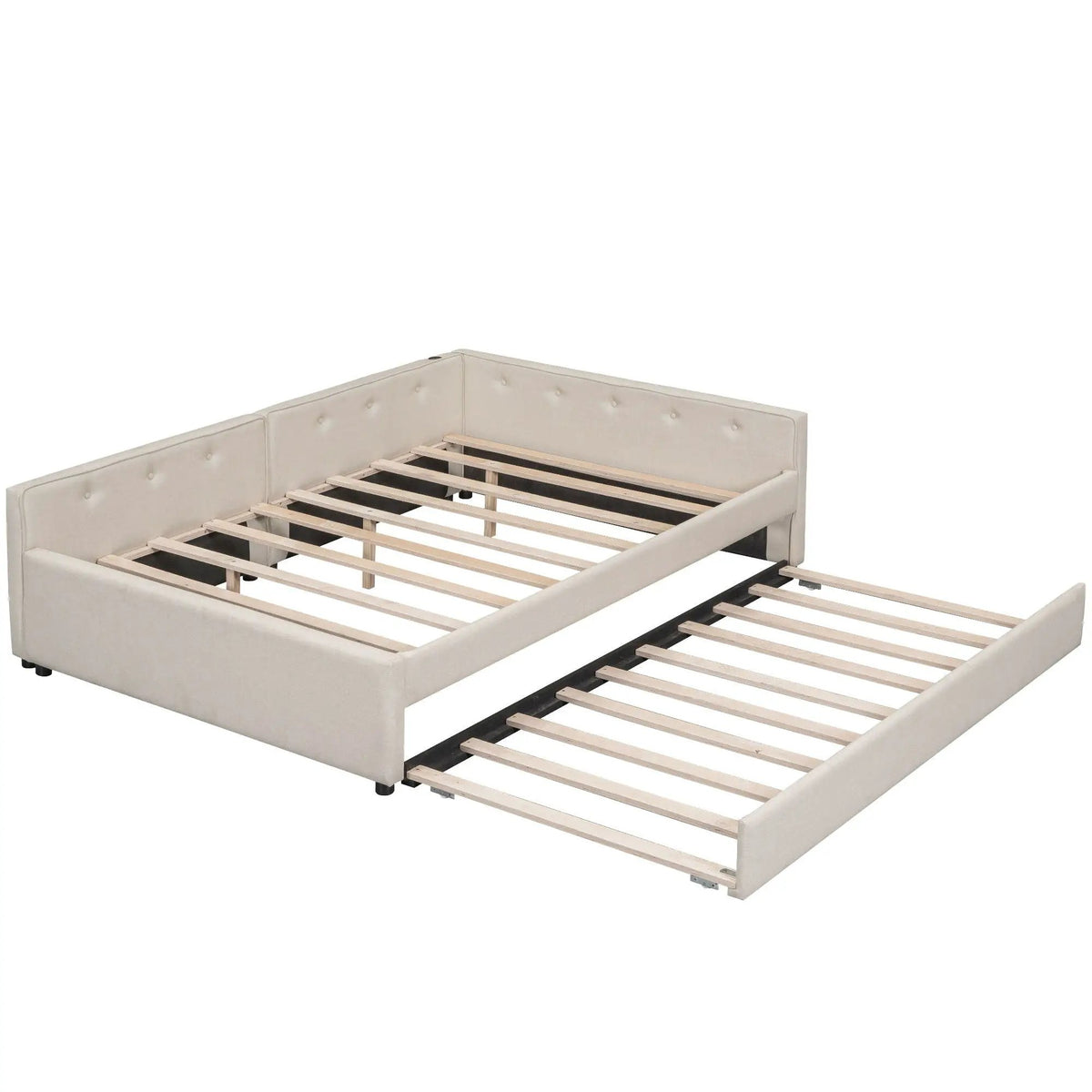 Upholstered Platform Bed | USB Ports | Space-Saving Design | 80.3 Inch Length