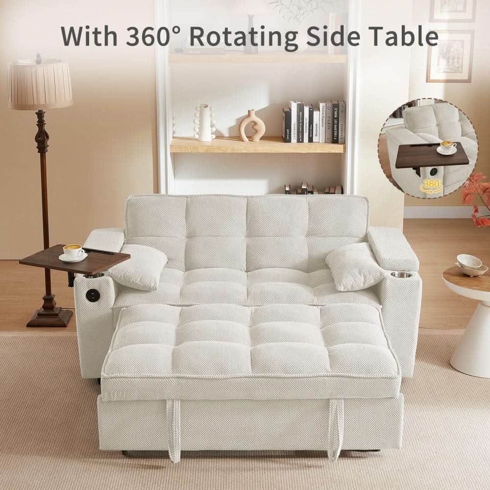 65Inch Convertible Sleeper Sofa With Adjustable Backrest from PriceLows™