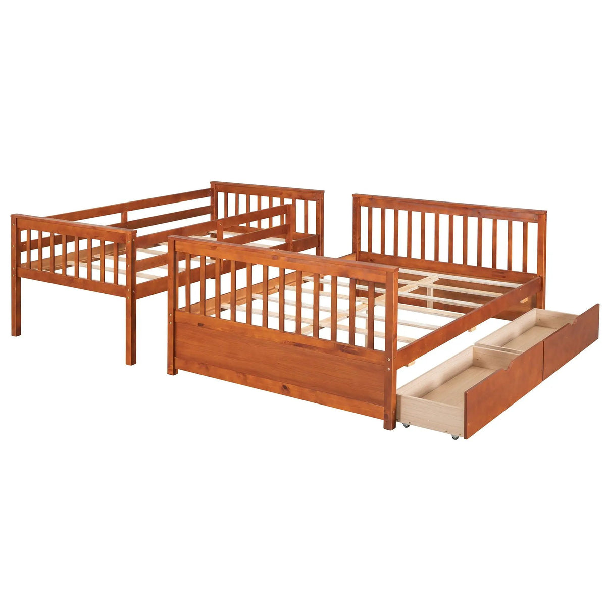 Bunk Bed With Ladders | 2 Storage Drawers | Space-Saving Design | Sleepover Ready