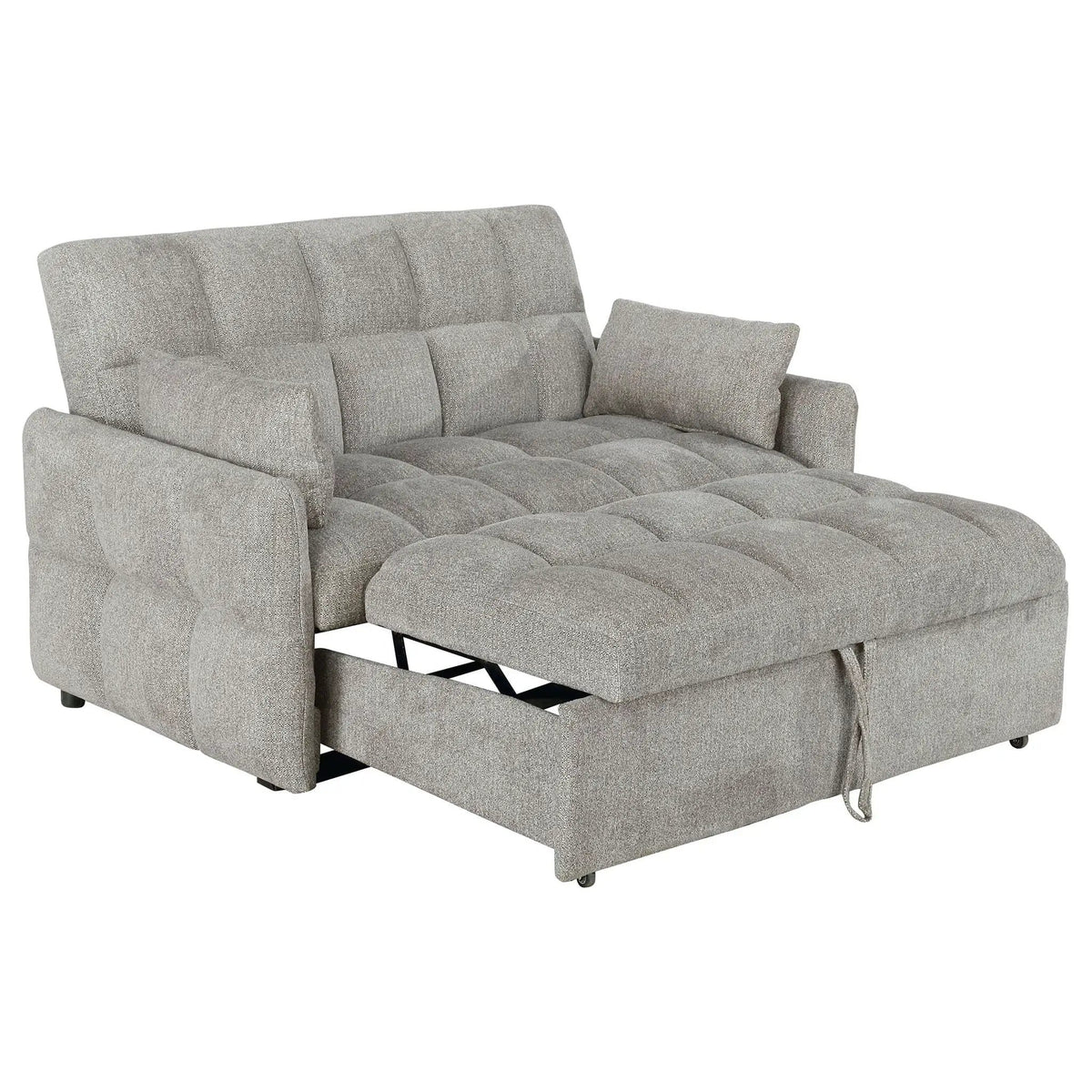 Cotswold Upholstered Convertible Sleeper Sofa Bed Light | 59 x 32.25 x 36 in | Chenille | Grey