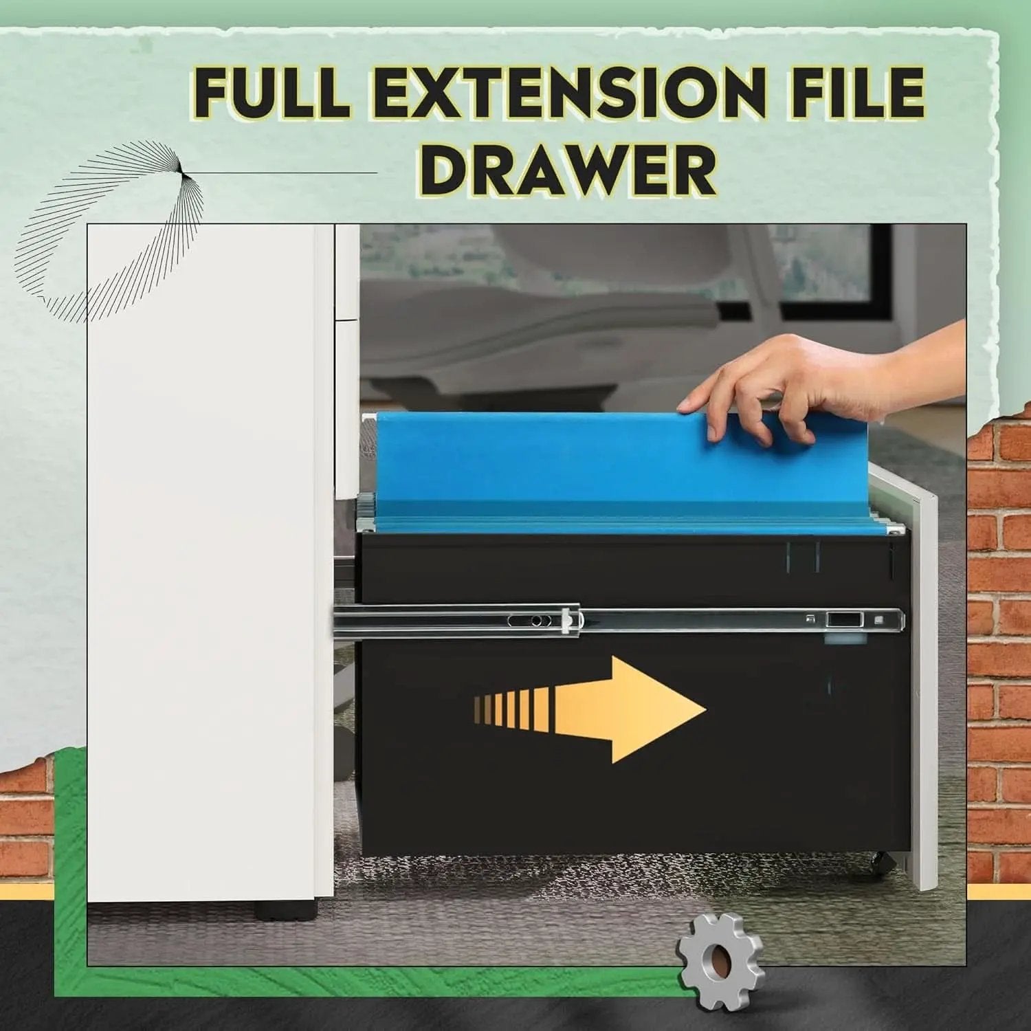 White 3 Drawer Slim File Cabinet For Office Lockable from PriceLows™