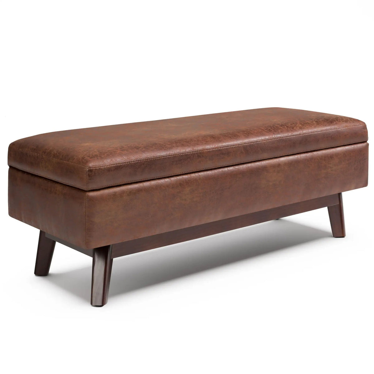 Storage Ottoman | Rectangular Design | Solid Wood Frame | Lift Top