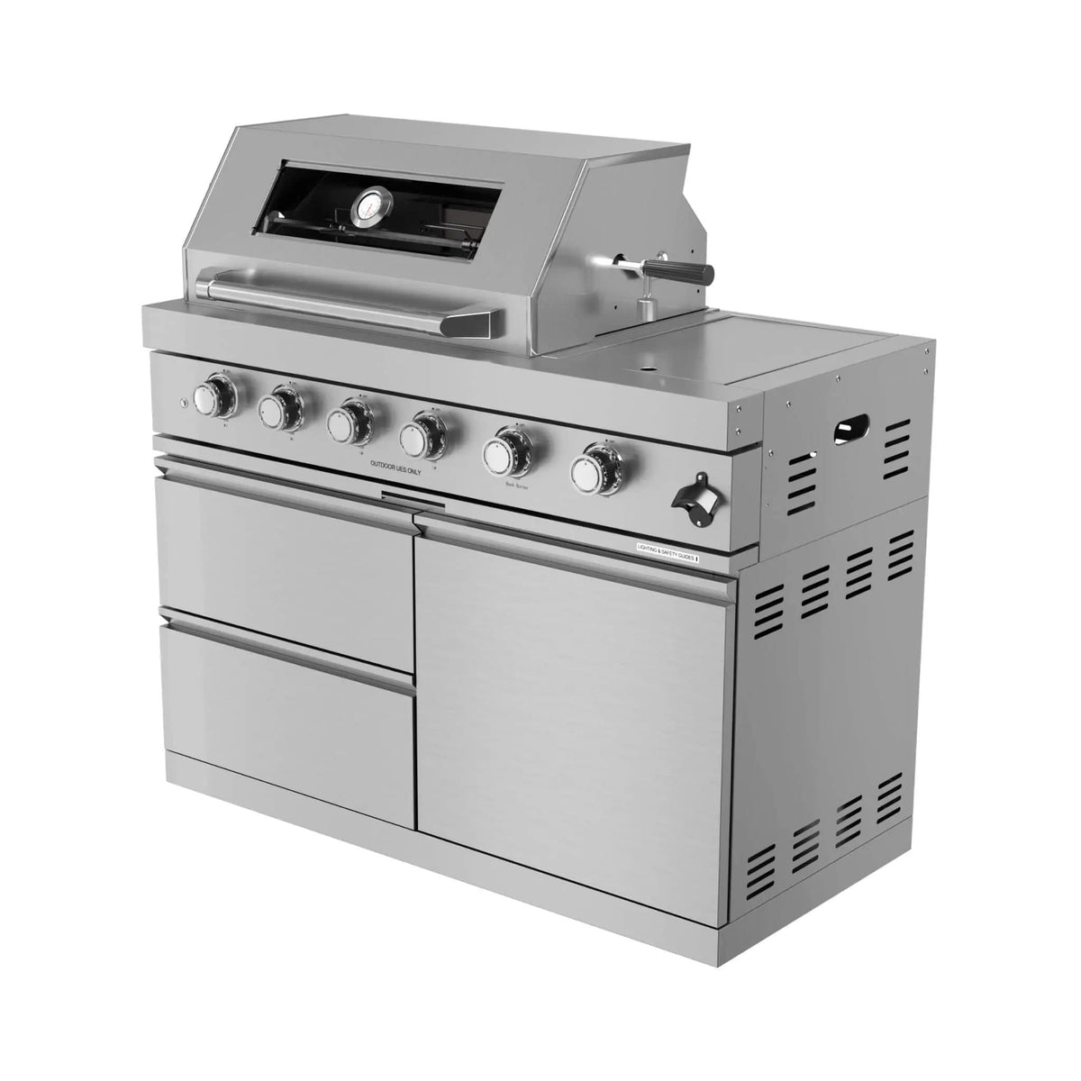 Amalfi 97 Inch 4 Burner 72K BTU LP Outdoor Kitchen Grill Island With Wine Cooler | 97 Inch | 4-Burner | Outdoor Kitchen Island