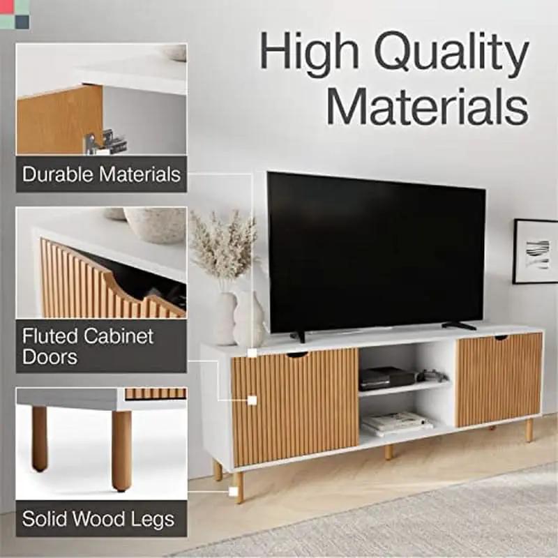 Modern 70 Inch TV Stand With Durable Adjustable Shelves from PriceLows™