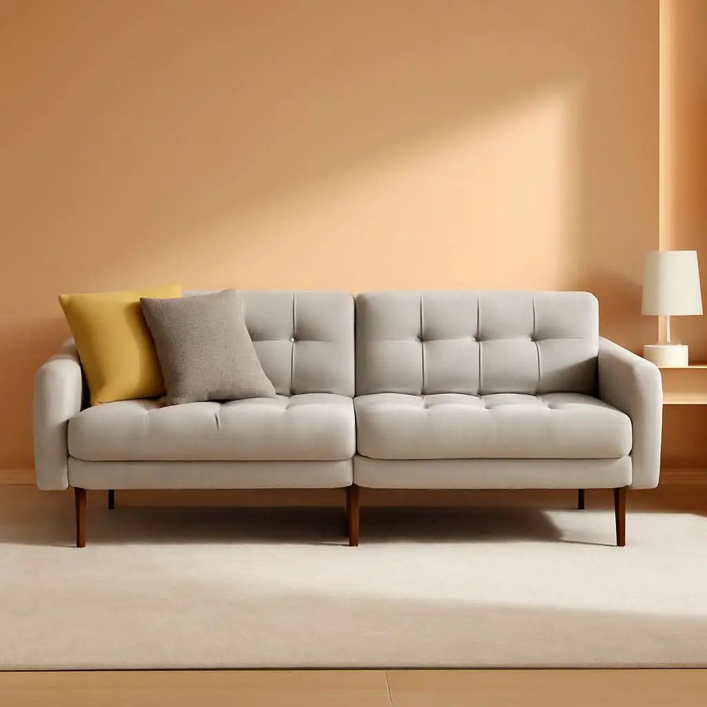 Gray Fabric Twin Futon Sofa Bed With Arms For Small Rooms from PriceLows™