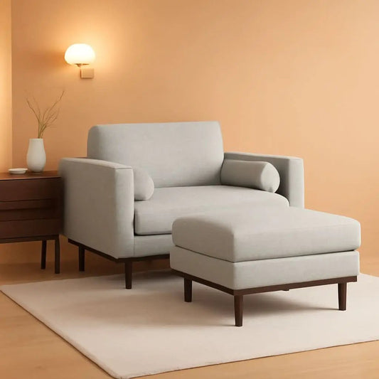 Morrison 72 Inch Mid Century Modern Sofa Set Mist Grey from PriceLows™