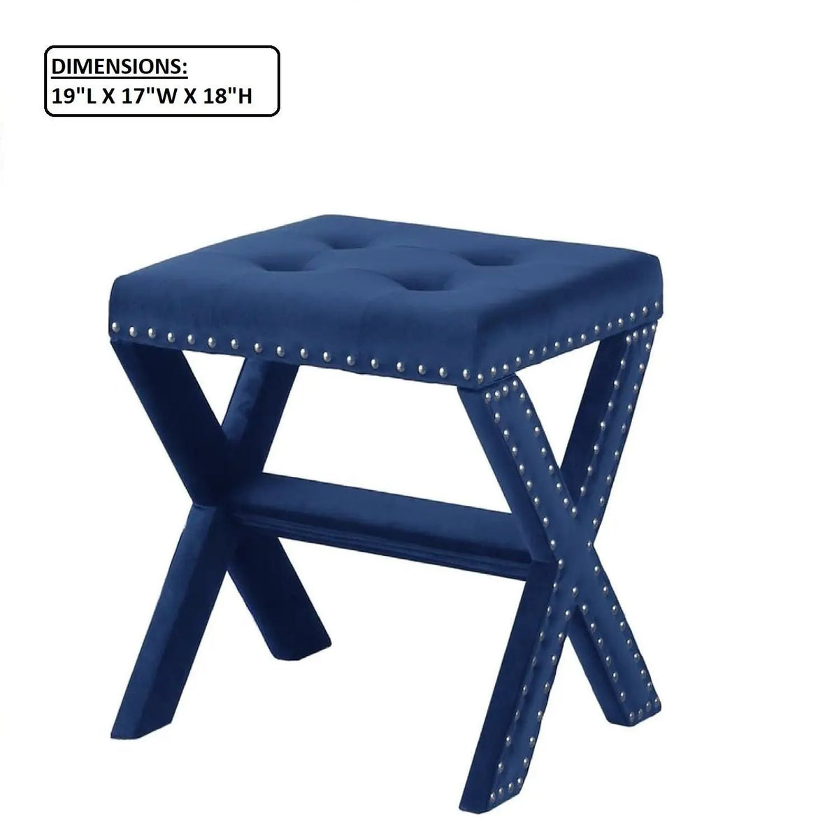 Upholstered Accent Bench | Nailhead Trim | Tufted Seat Cushion