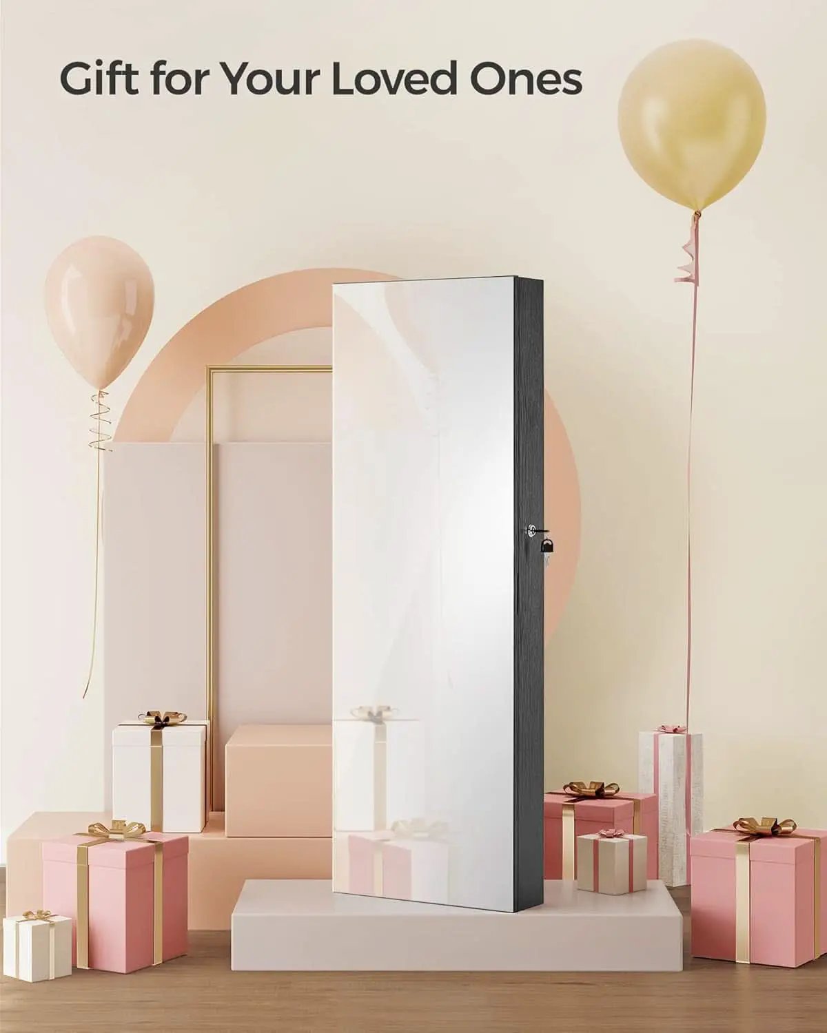 Mirror Jewelry Cabinet Armoire Wall Mounted Lockable from PriceLows™