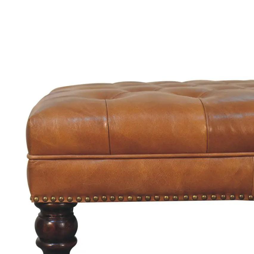 Buffalo Ottoman With Castor Legs | 7 Pieces | Mango Wood | Living Room