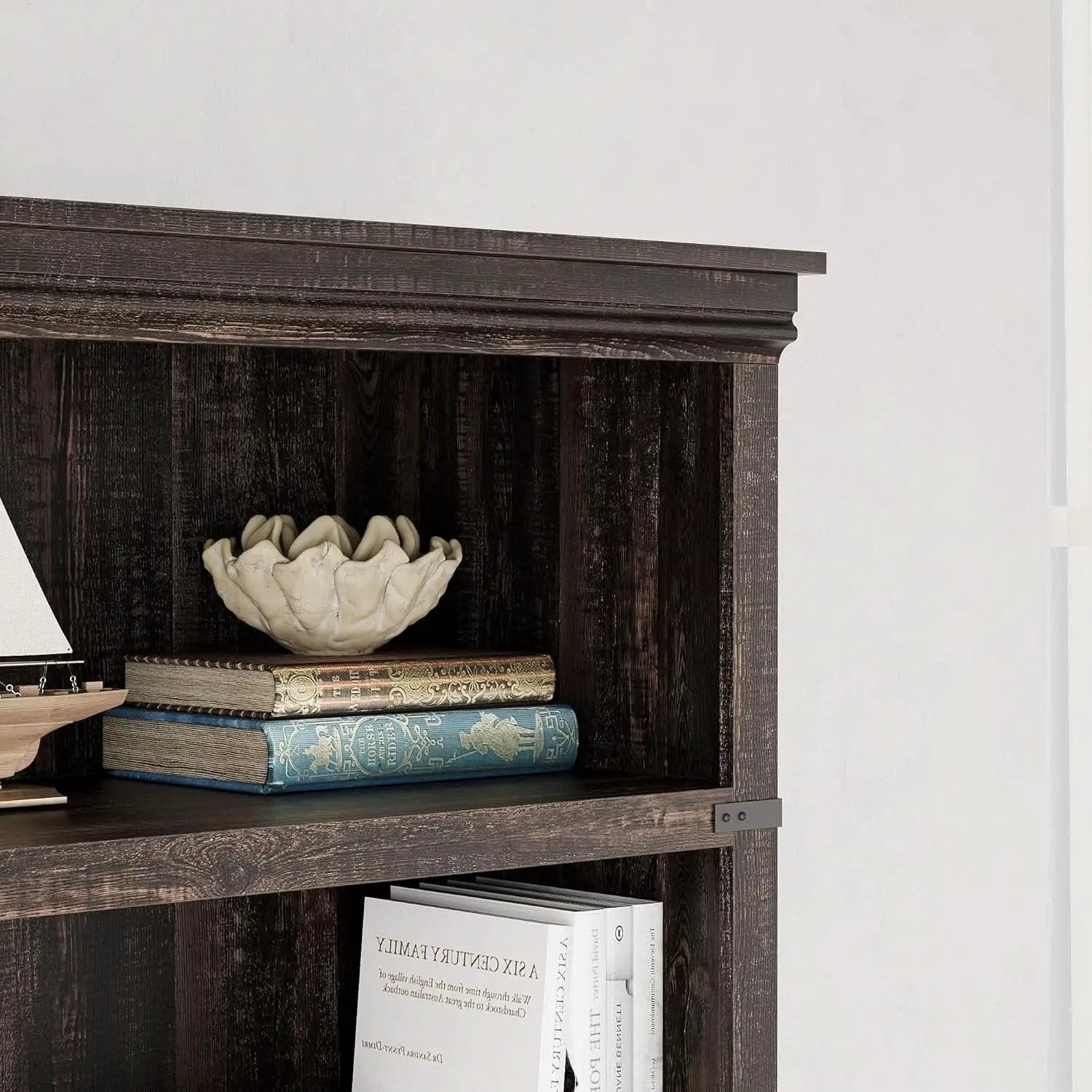 Farmhouse Cherry Bookcase 71 Inch Tall Sturdy Open Shelving from PriceLows™
