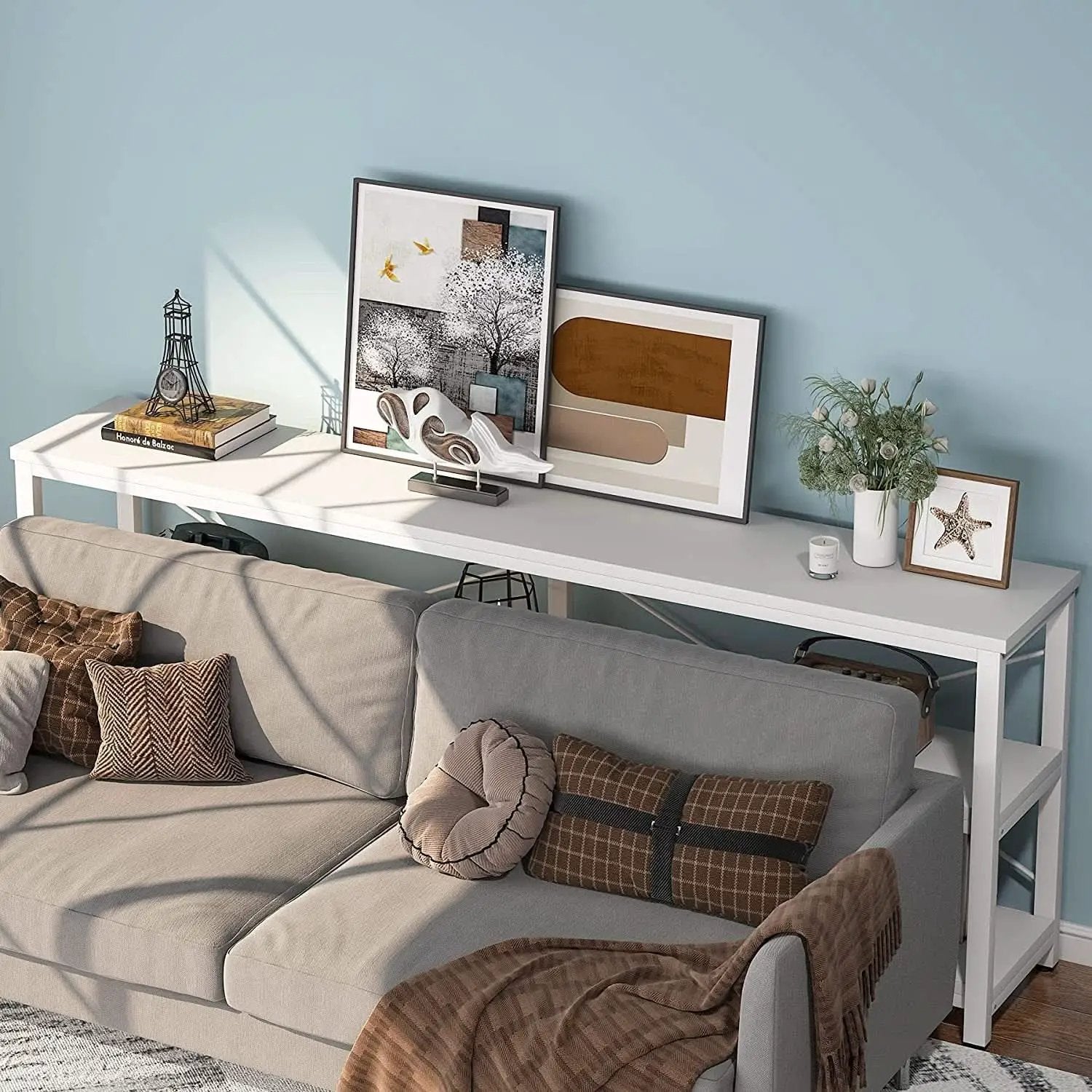 70.8 Inch Long Industrial TV Console With 3 Shelves from PriceLows™