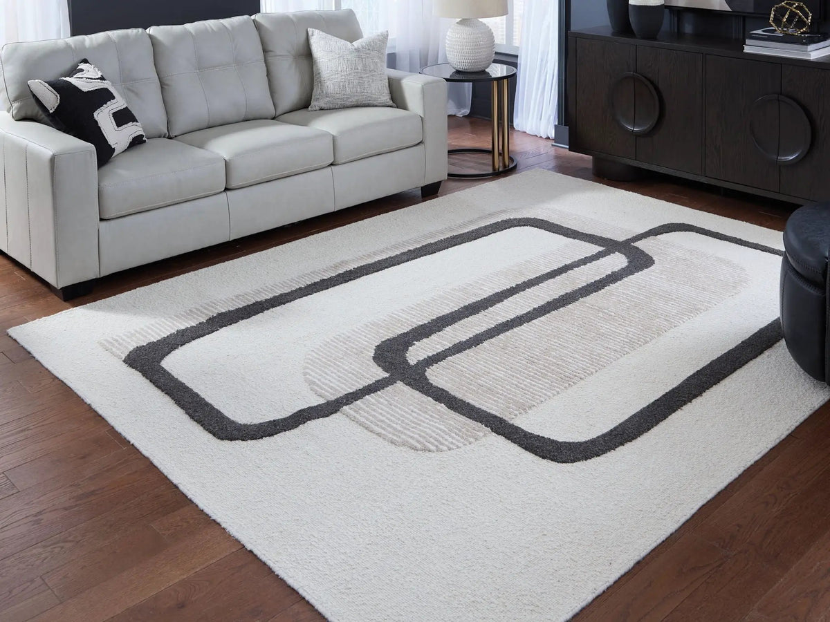Davismour Area Rug | 91.5 x 118 Inch | Hand Tufted | Abstract Design