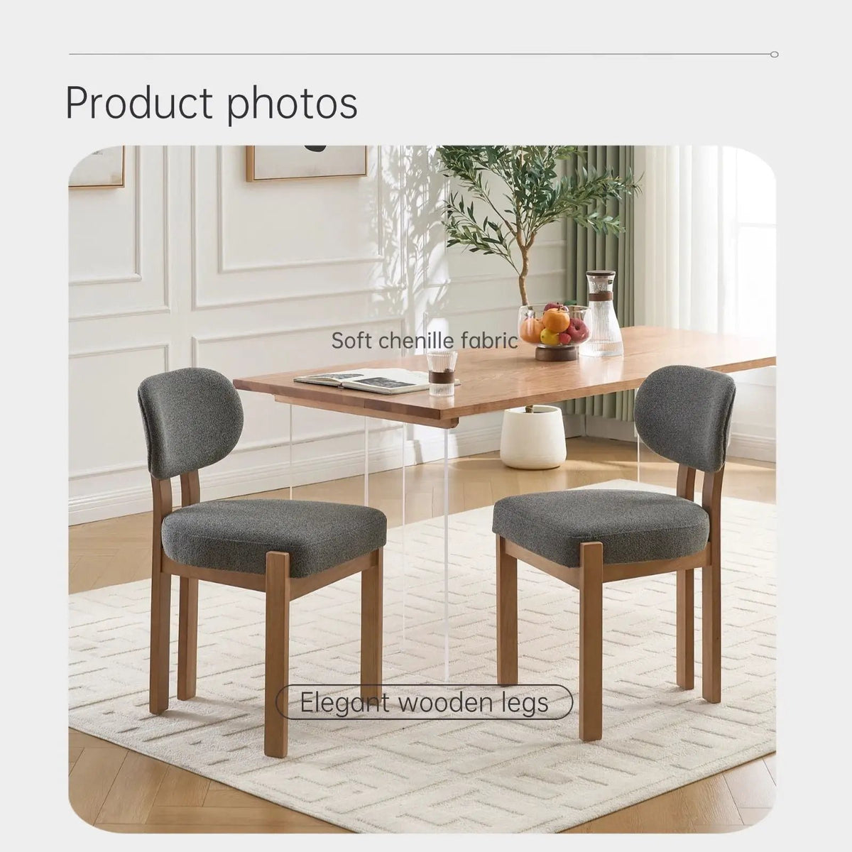 Ergonomic Dining Chairs | Set Of 2 | Wingback Design | Adjustable Feet
