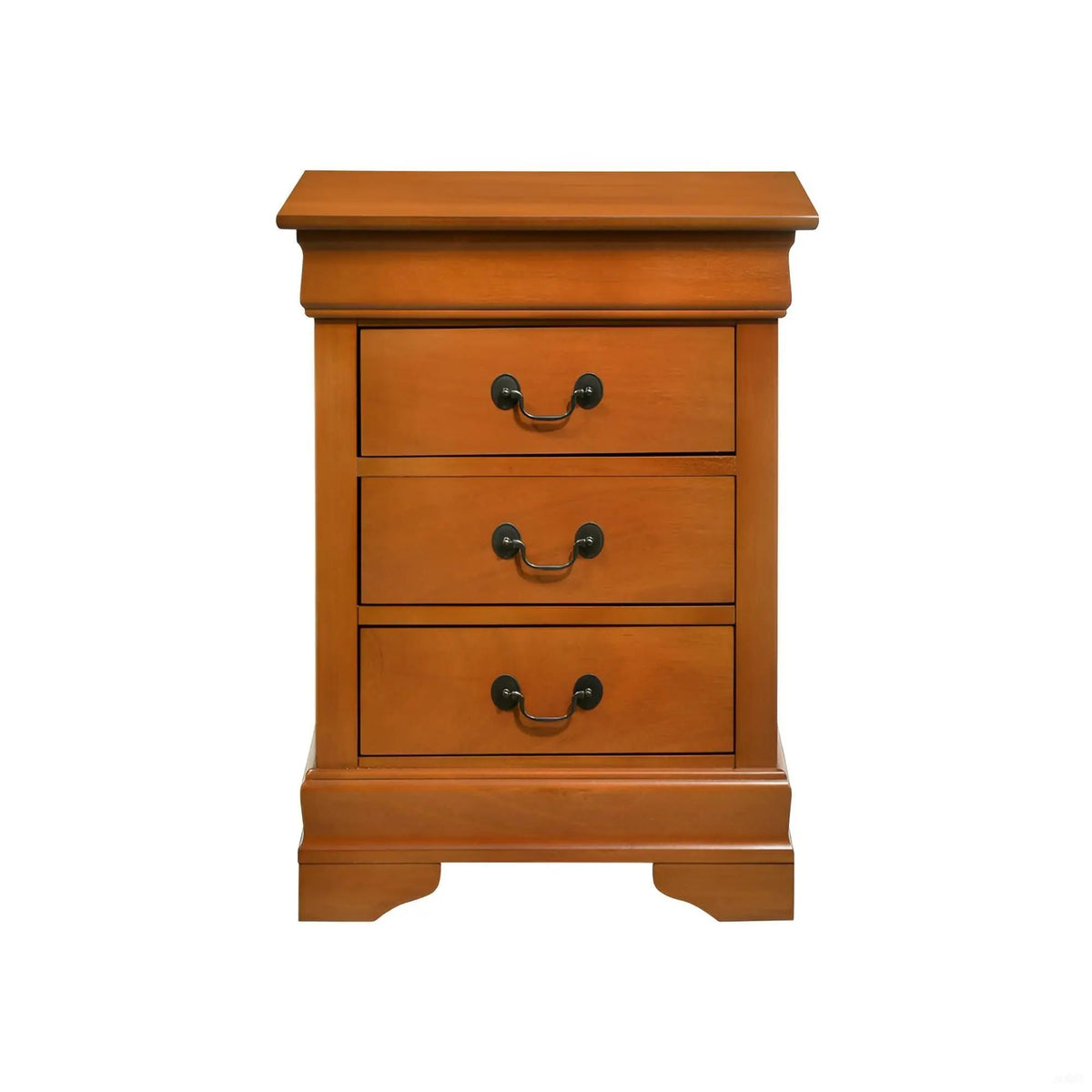 Louis Phillipe Nightstand | Traditional Wood Design | English Dovetailed Drawers | Metal Center Guides