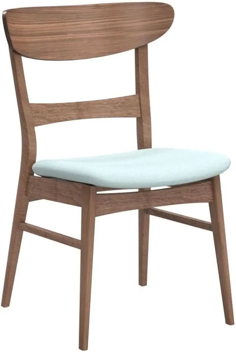 Mid Century Modern Dining Chairs Set Of 4 Mint Upholstery Walnut from PriceLows™