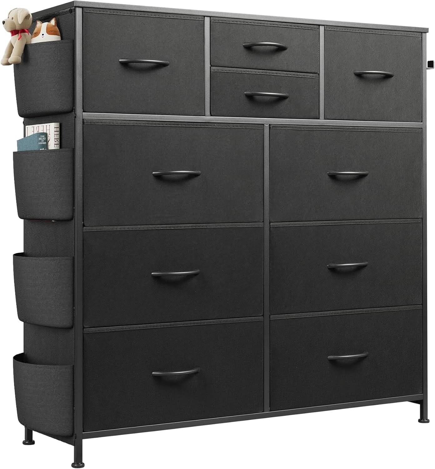 10 Drawer Dresser With Black Finish For Bedroom Storage from PriceLows™