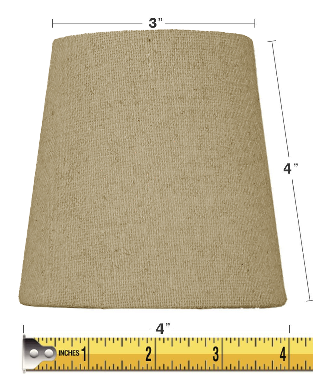 Chandelier Lampshade | Sand Linen Fabric | Clip On Mount | 4 Inch Square