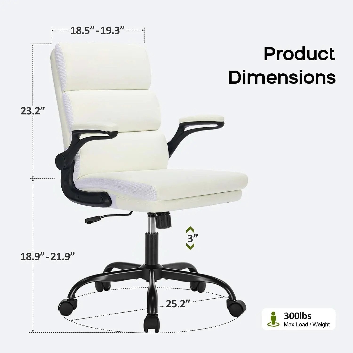 White Ergonomic Office Chair With Adjustable Back Support from PriceLows™