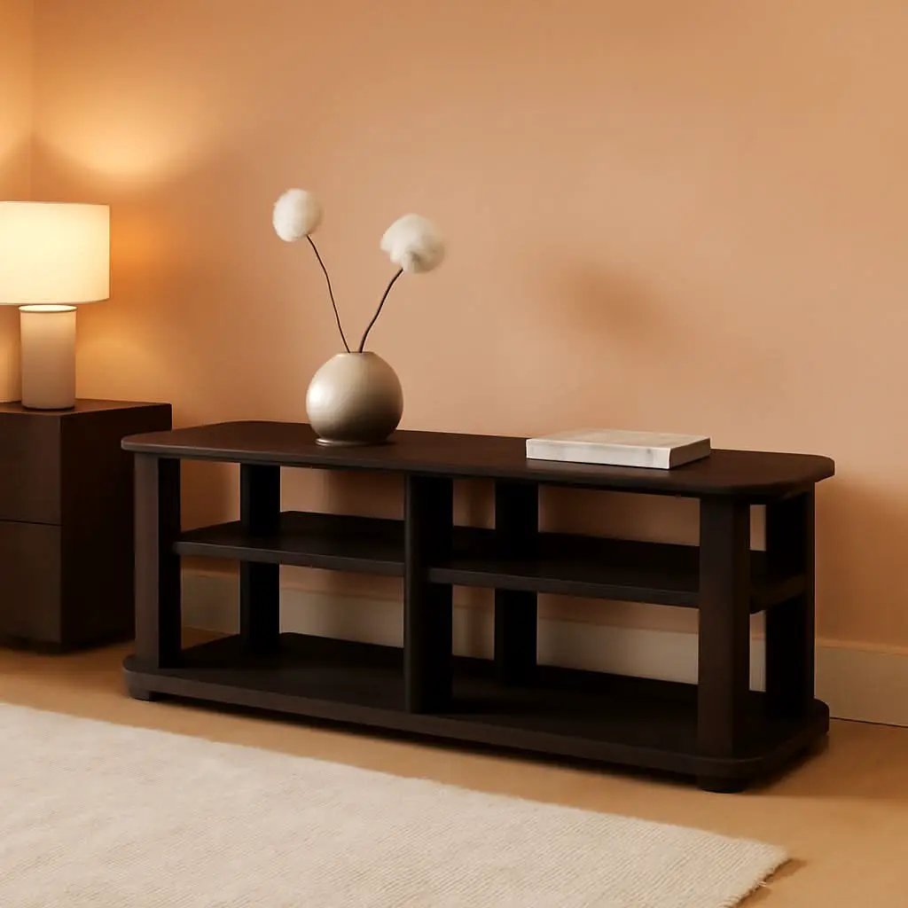 43.3 Inch Wide Dark Brown Entertainment Center TV Stand from PriceLows™