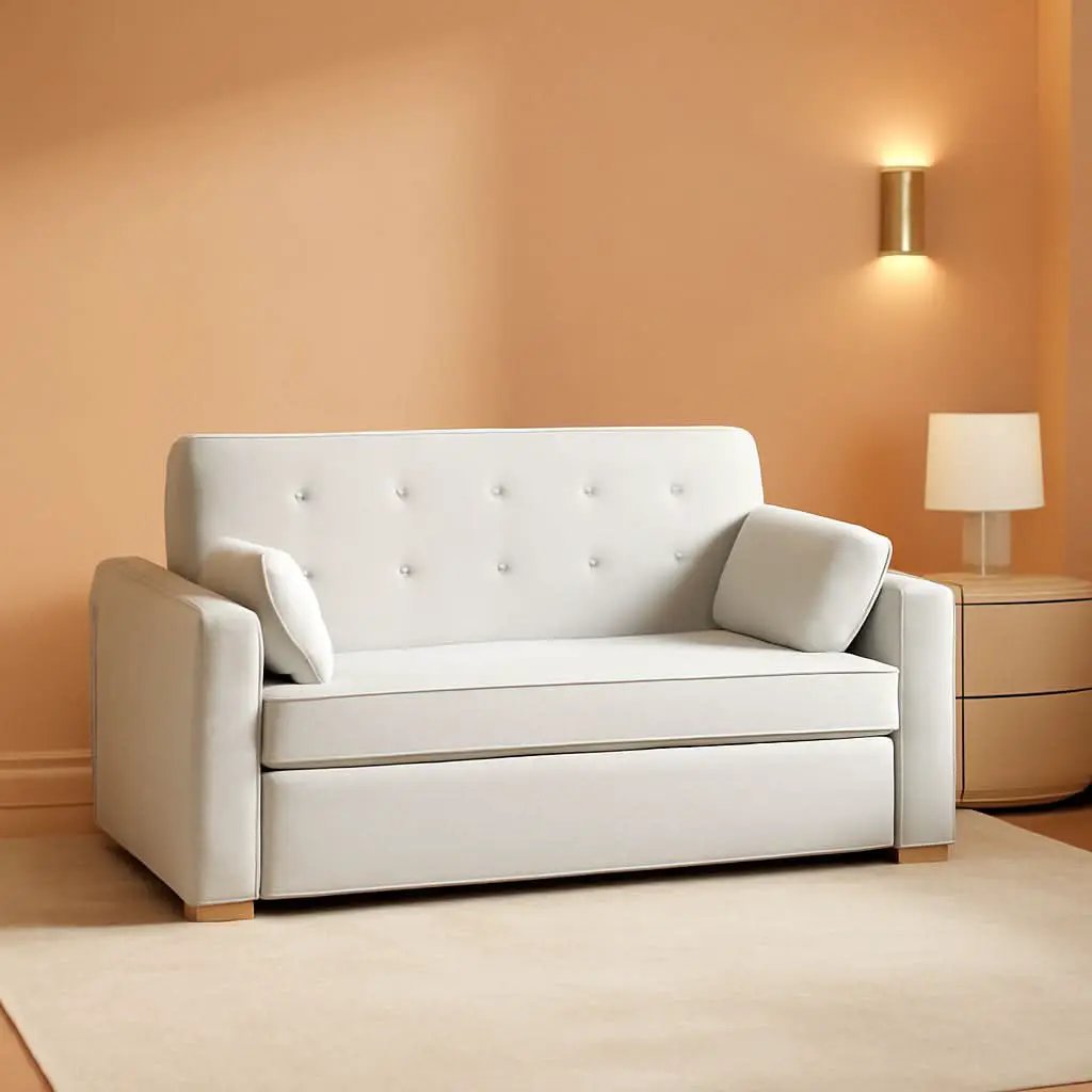 Queen Size Convertible Sleeper Sofa Oyster Upholstery from PriceLows™