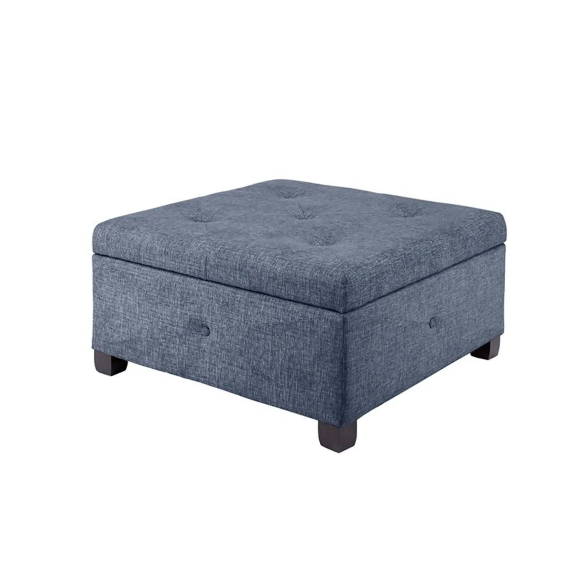 Aspen Storage Ottoman | Soft Close Lid | Button Tufted Fabric | 29.5 Inch Width