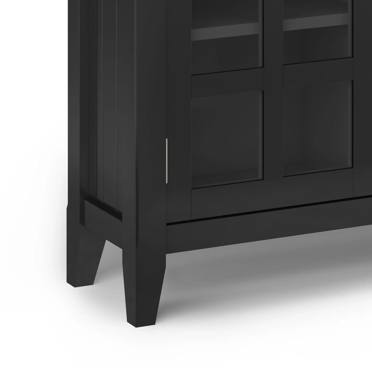 Acadian Entryway Storage Cabinet | Handcrafted Solid Wood | Two Drawers | Tempered Glass Doors